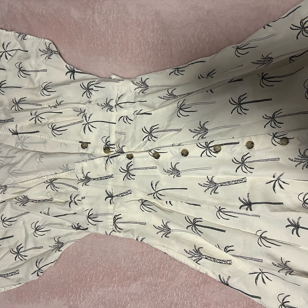 Tropical Print Button-Up Dress